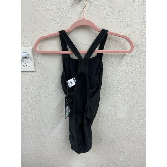NWT Red One Piece Cross Back Speedo Swimsuit Pro LT Size 8 Team Black - Picture 2 of 4